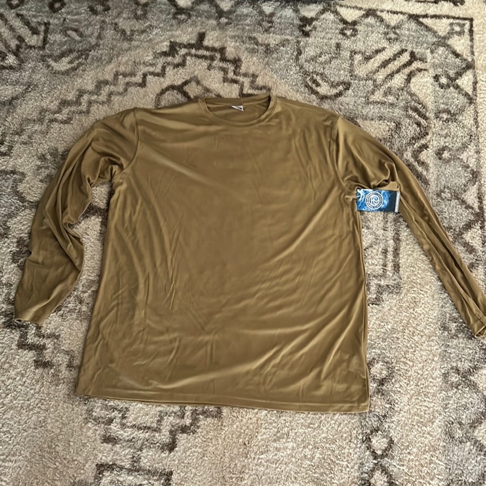 MENS Vapor Apparel Tan Long Sleeve Dri-Fit Shirt size: XXL
